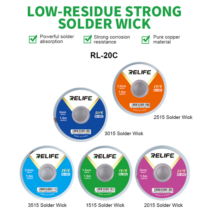 RELIFE RL-20C Soldering Wick f - Solder Wick Braid recension och pris